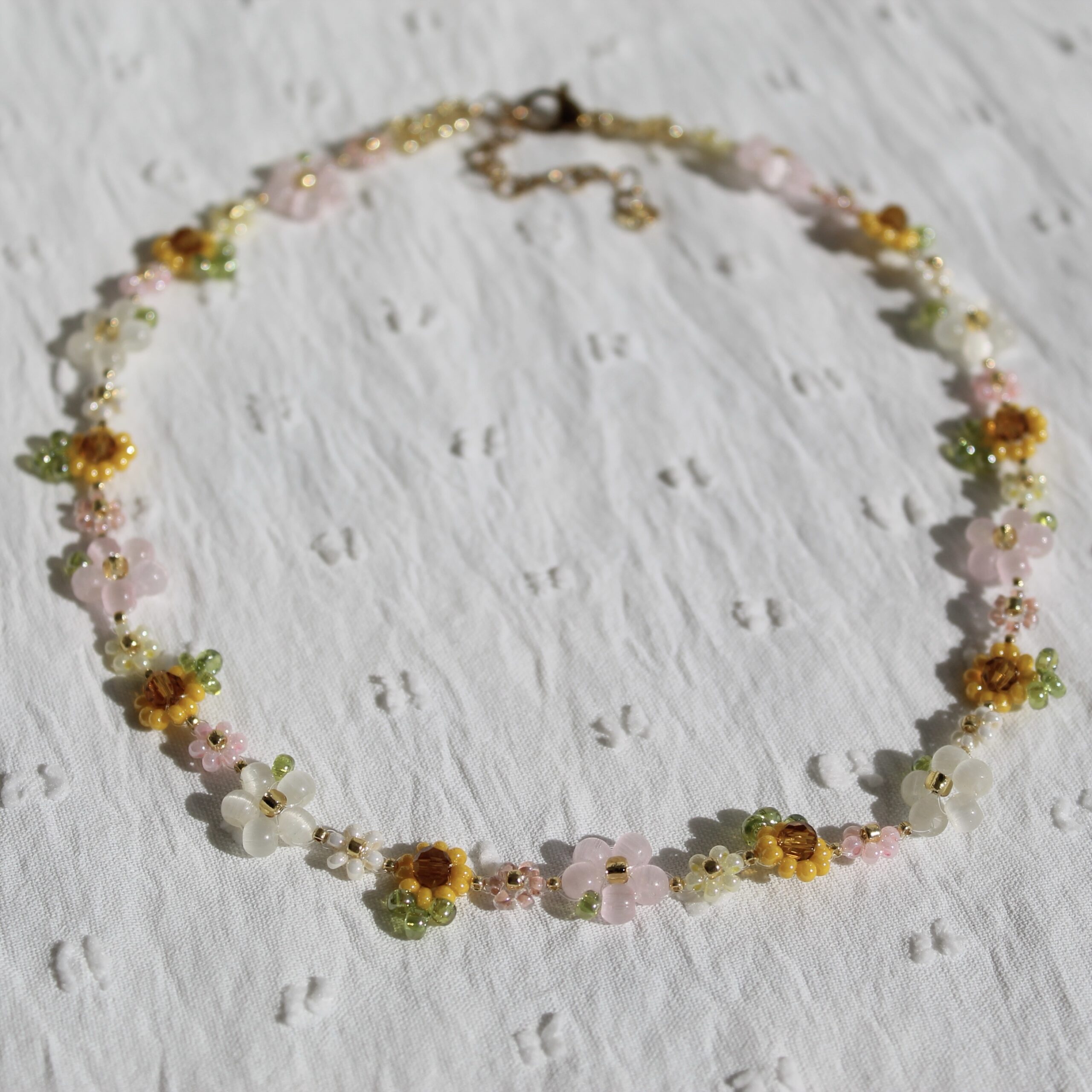 sunflower beaded earrings pastel jewelry