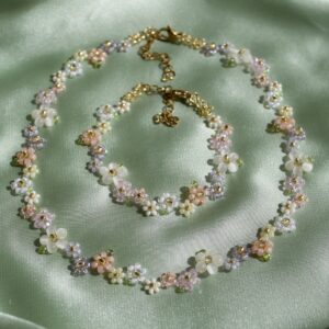 Delicate Purple Floral Jewelry - Floral Necklace & Bracelets